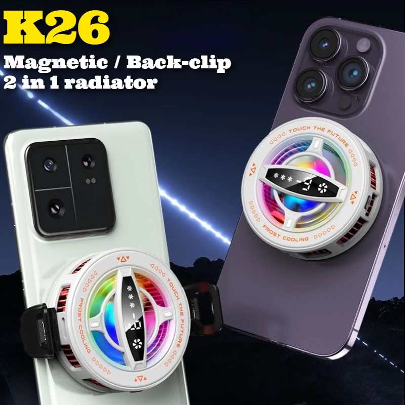

K26 Portable Phone Semiconductor 5V/3A Magnetic Cooling Radiator AI Refrigeration Freezing PUBG Game Cooler for IPhone Universal