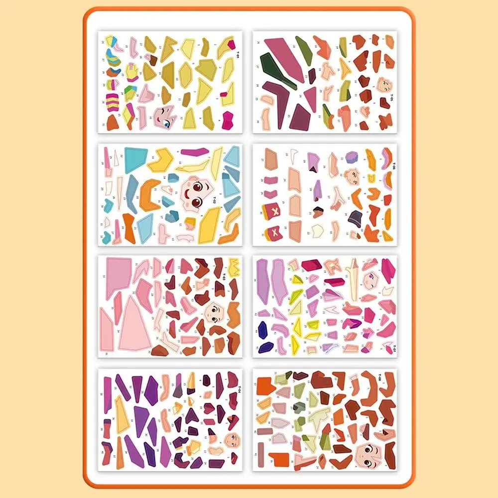 جديد 3D هندسية الكولاج ملصق كتاب تنوعا الحيوانات اليدوية ملصق DIY ملصقات الأميرة الأطفال #3