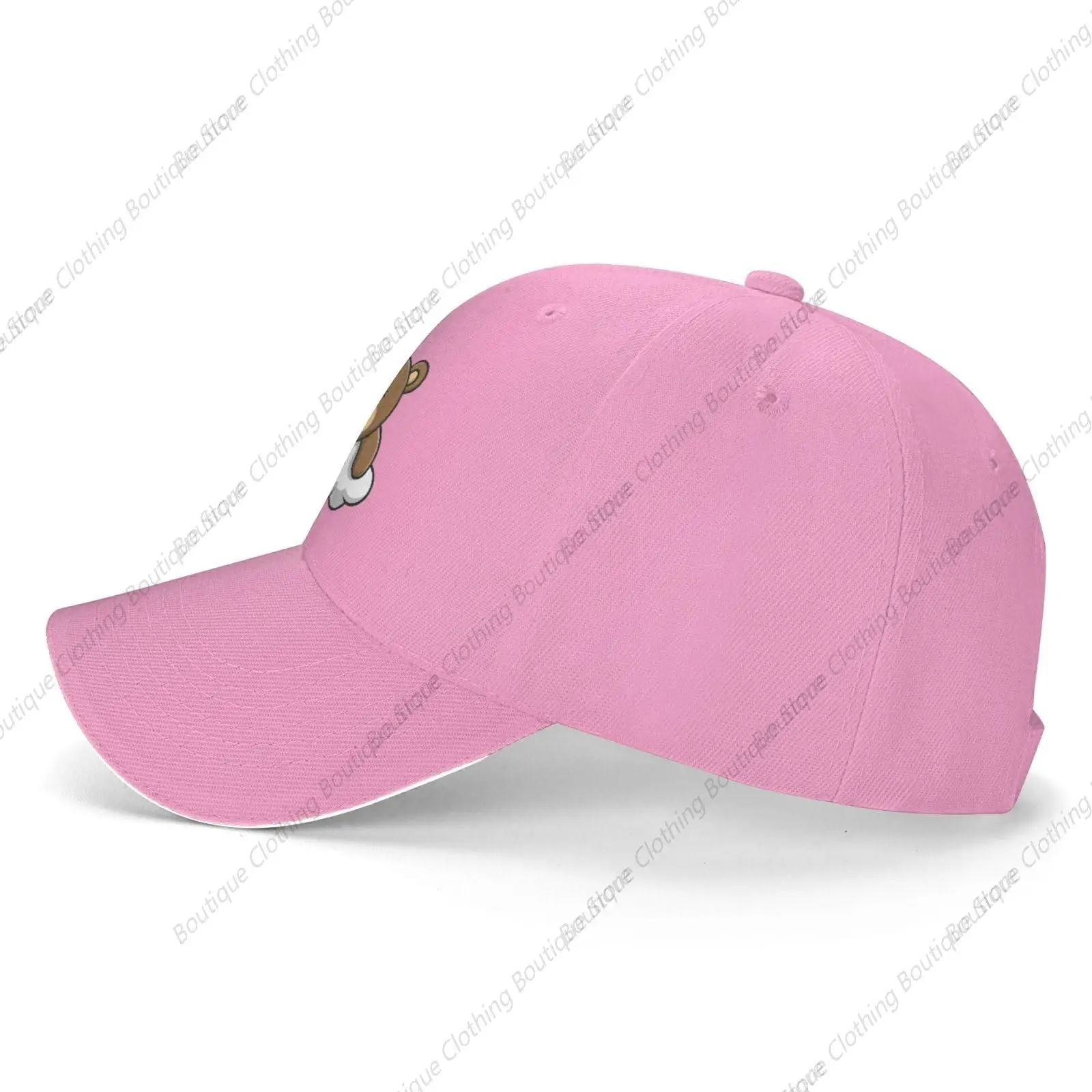 Casquette de baseball ours sur un nuage pour homme et femme, chapeau de golf réglable, chapeau de soleil pour papa, rose