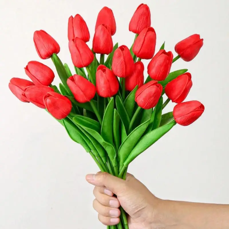 باقة توليب أنيقة، مثالية لحفلات الزفاف وديكور المنزل، هدية مثالية لعيد الحب وأعياد الميلاد والمناسبات الخاصة #5