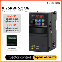 VFD Inverter 0.75KW 1.5KW 2.2KW  Frequency Inverter 1P-3P 220V 3P-3P 380V Output Frequency Converter Variable Frequency Drive