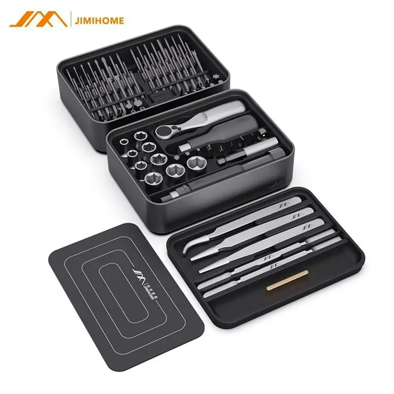 Top! JIMI FM3 Screwdrivers Set 100 IN 1 S2 Magnetic Precision Replaceable Multi-purposed Tweezer Pry Bar Kit Screwdriver DIY