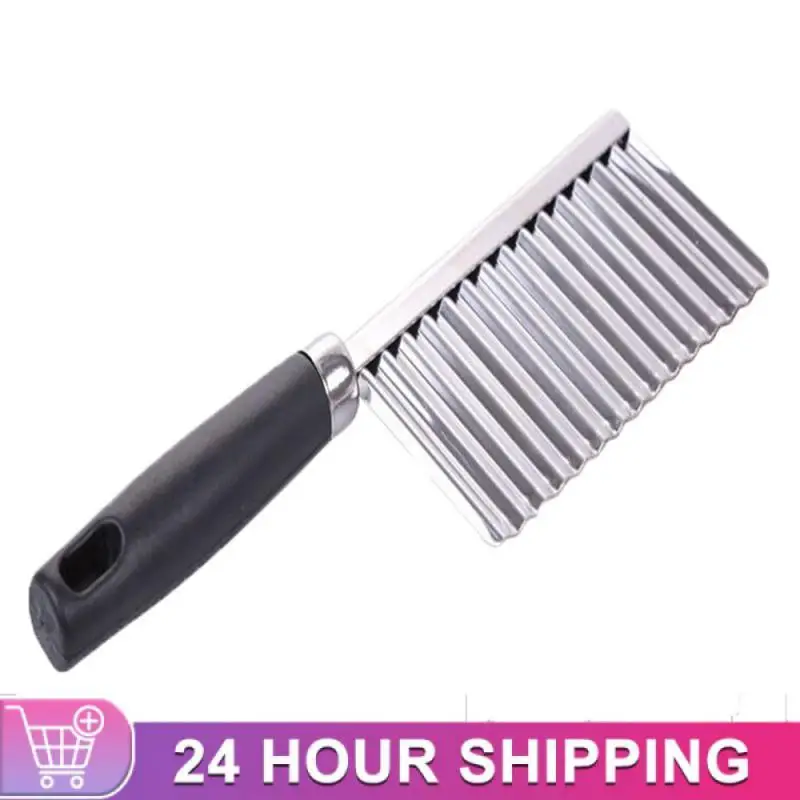 Stainless Steel Potato Chip Slicer Dough Vegetable Fruit Crinkle Wavy Slicer Knife Potato Cutter Chopper French Fry Maker Tool