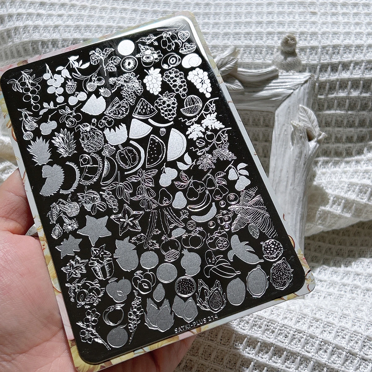 

Nail Art Stamping Plate Stamping Steel Plate Beginner-Friendly No-Painting Nail Decoration Template Fruit Party Cartoon Strawberry Grape Cherry Peach Banana Watermelon Nail Art Stamping Overlay Template Stamping Mold Lazy Quick Nail Art Silicone Stamp Too