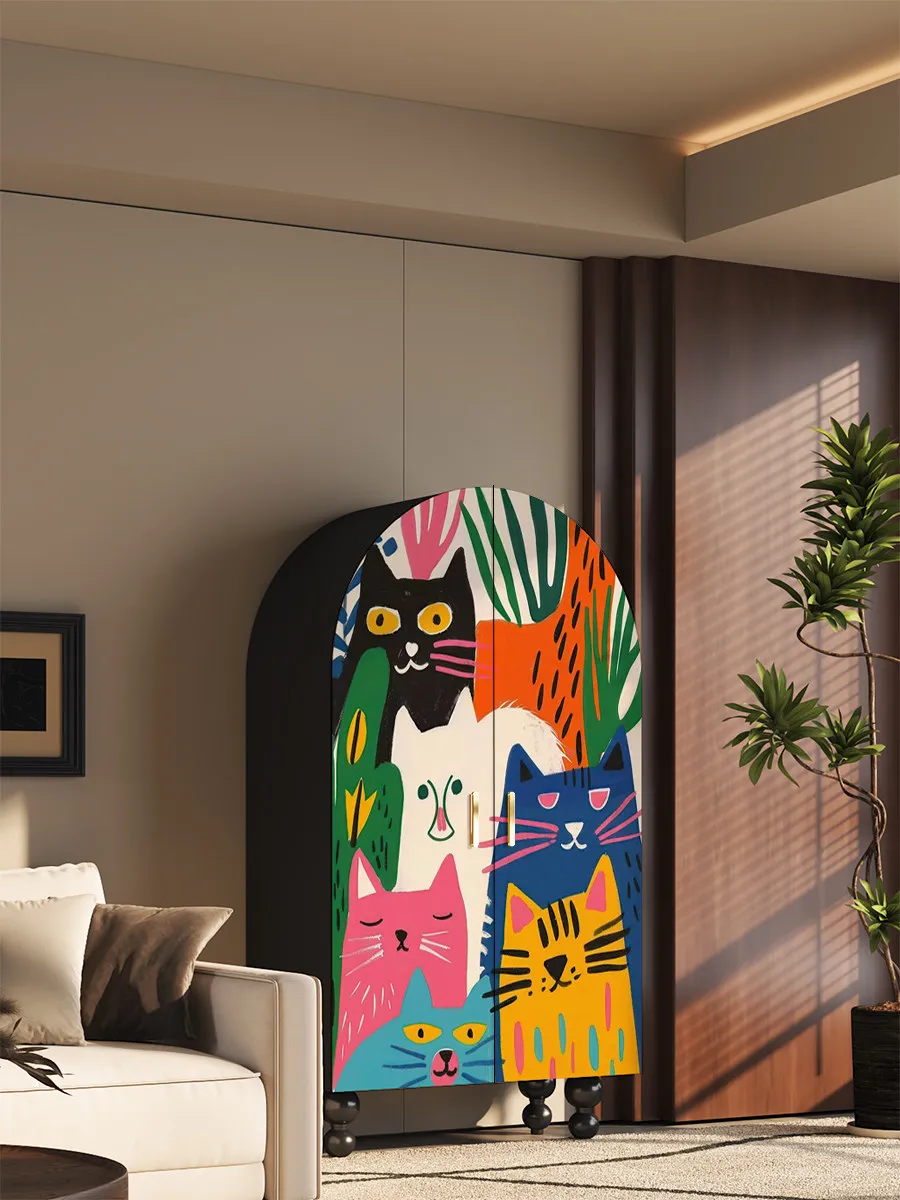 

PYJ Home Storage Solid Wood Wardrobe Bedroom Entrance Locker Modern Simple Wardrobe
