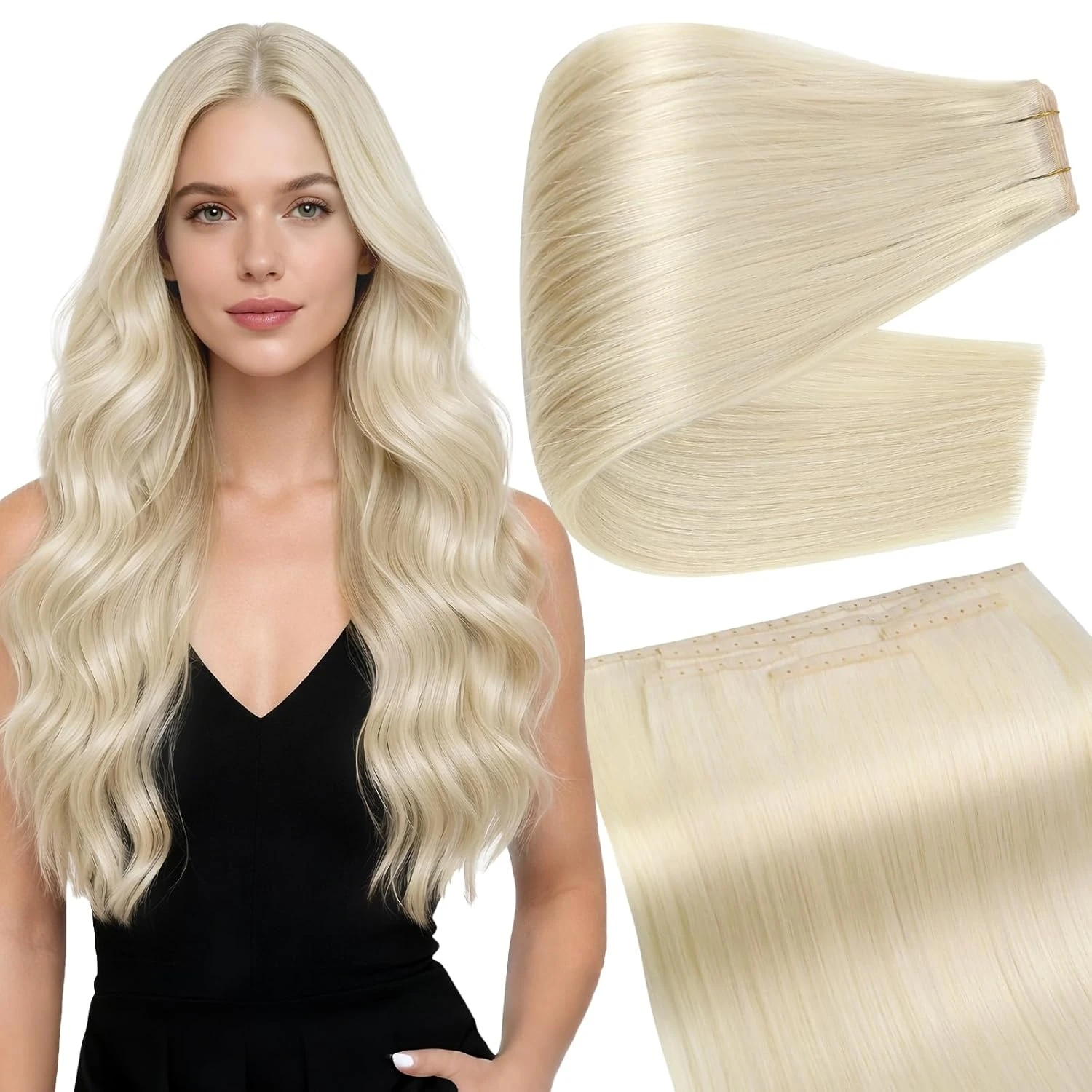 Full Shine Butterfly Weft Hair Extensions 100G 5 Pcs Seamless Genius Weft Human Hair Extensions Hairpieces Straight Remy Hair