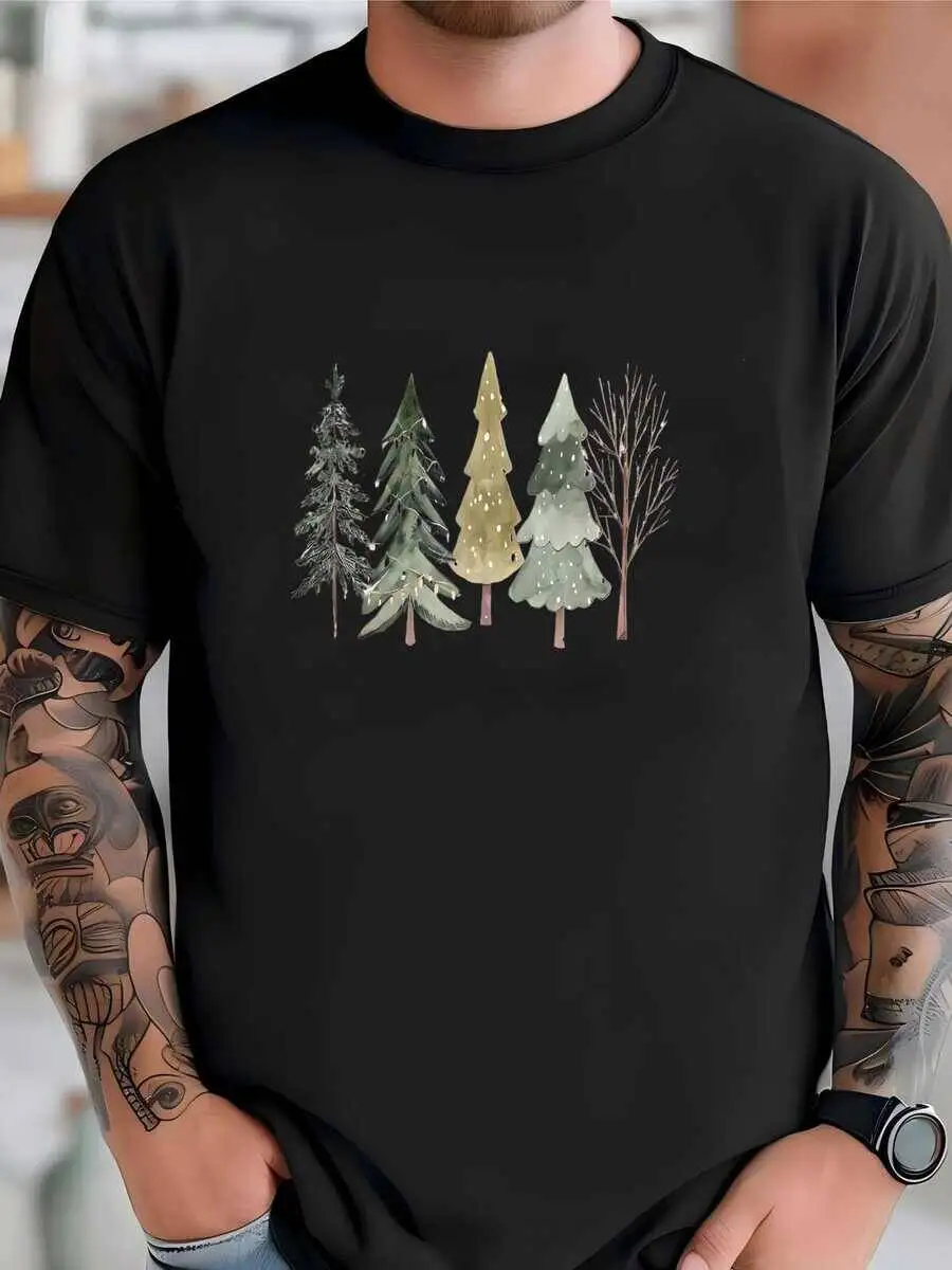 Mens And Bright Family Sweatshirt, Sweatshirts For Women, Merry Sweatshirt T-Shirt 100% Cotton Trendy Y2K Short-Sleeve Tee-Soft,