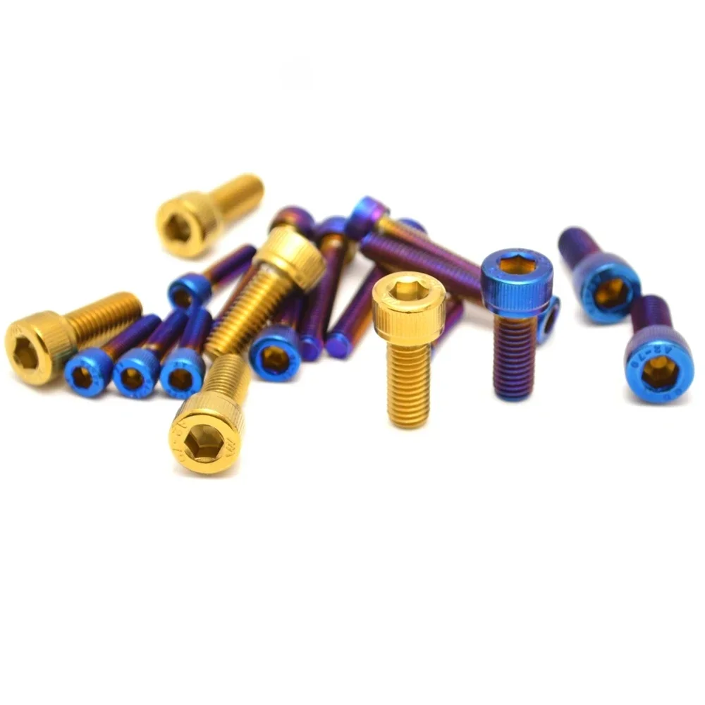 Imagen 3: M4 M5 M6 M8 m10 Acero inoxidable chapado en titanio con tornillo azul quemado color dorado tornillos de cabeza de brida hexagonal