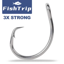 FishTrip Circle Hook Giant 6/0~20/0, Stainless Steels Saltwater Hook for Great White Sharks & Giant Tigers Mako's and Hammerhead
