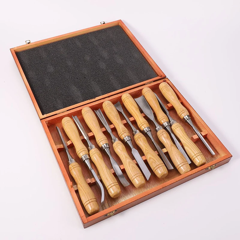 

12 PCS Wood Carving Kit Portable Woodworking Chisel Professional Durable Carpenter Woodcut Knife DIY Carving Manual Tools