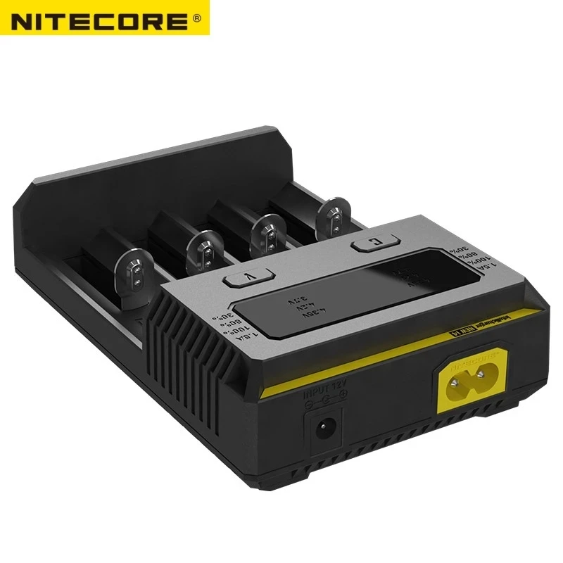 Nitecore New I4 Smart Charger 18650 14500 16340 26650 LCD Li-ion Fast Charger 12V Charing Fully Automatic for A AA AAA Batteries