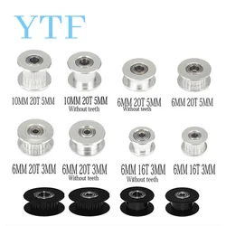 GT2/2GT Idler Timing Pulley 16/20 Tooth Wheel Bore 3/5mm Aluminium Gear Teeth Width 6/10mm 3D Printers Parts For Reprap Part