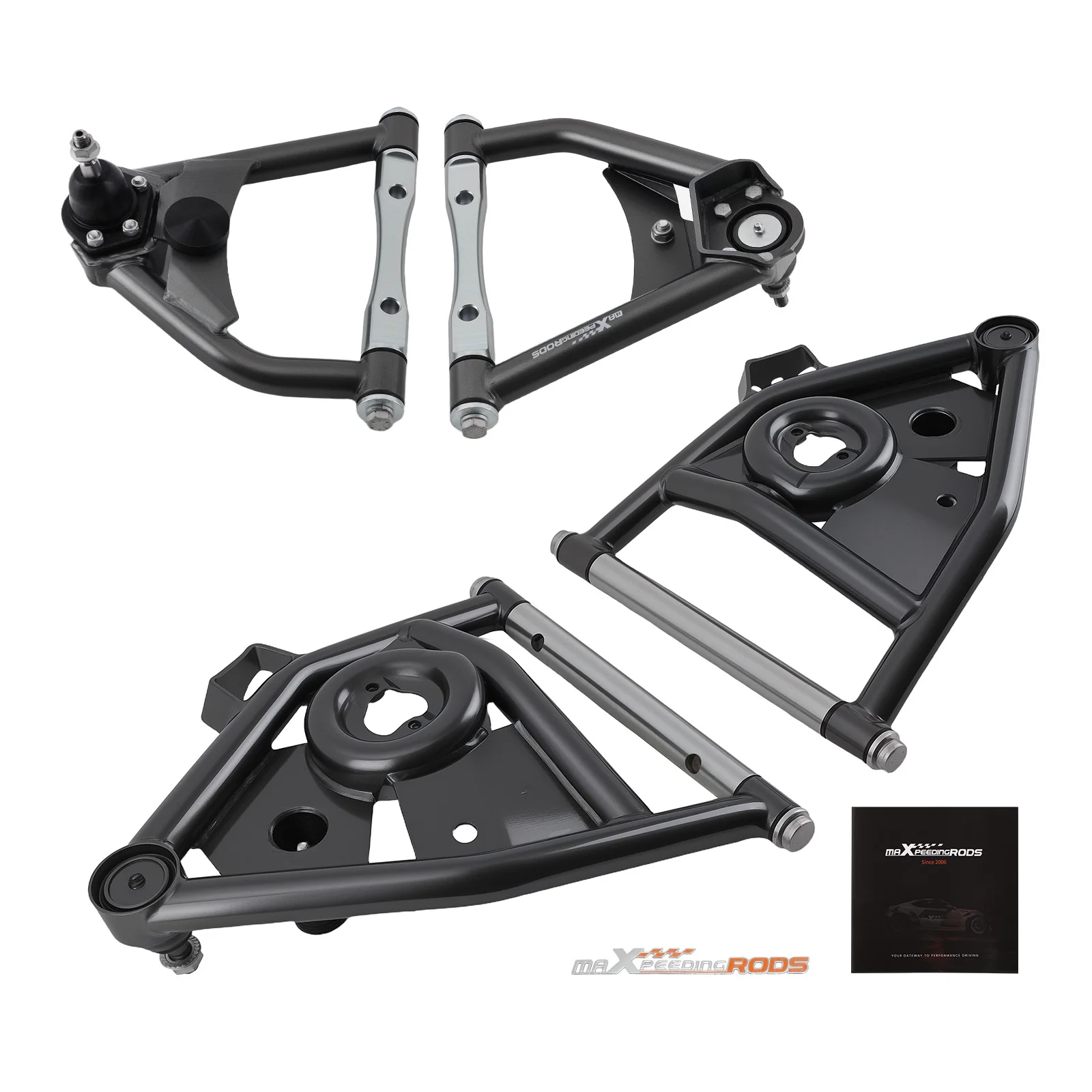 Front Upper Lower Control Arm Set W/Ball Joints Steel Powder Coated For Chevrolet/GMC