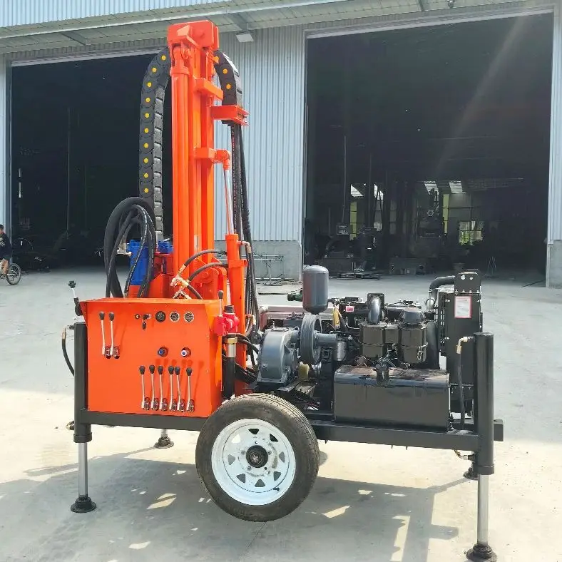 

Индивидуальная буровая установка для водяных скважин на 200 м, колесная, дизельная, гидравлическая, роторная, портативная