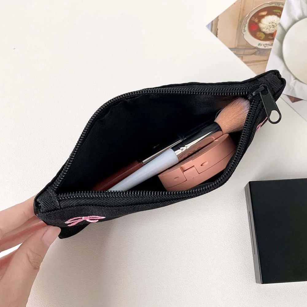 Bowknot Bow Stationery Bag Large Capacity Aesthetic Korean Style Pencil Case Desktop Storage Ins Style Bow Pencil Pouch School