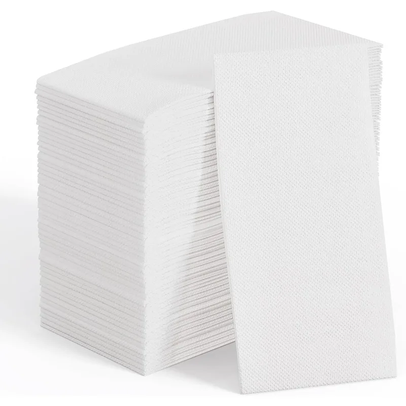 

200 Pack Disposable Paper, Soft Bathroom Napkins for Guests, 2-Ply White Paper Hand Towels for Halloween, Wedding, Thanksgiving