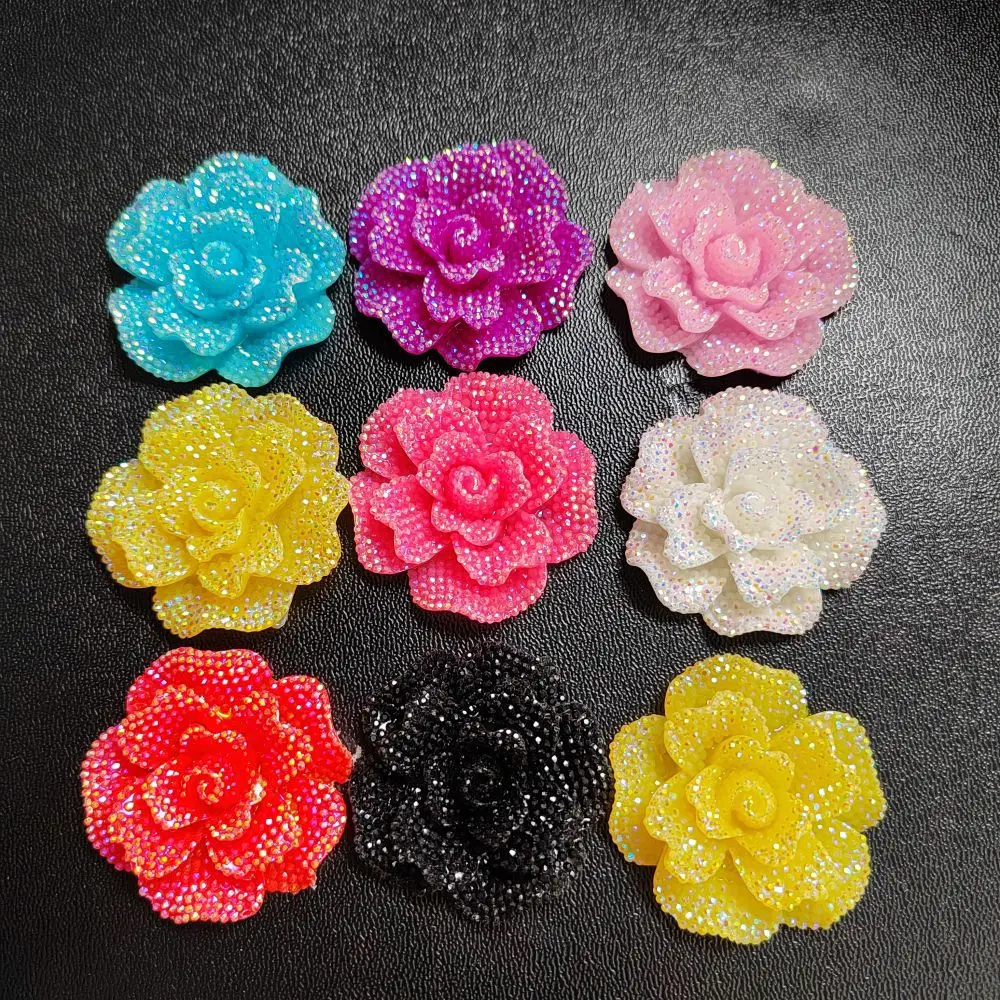 

4Pcs AB Pink Rose White Big Rose Flowers Junk Iphone Case Ipadcase Decoration Charms Diy Accessories Kawaii Handmade Crafts