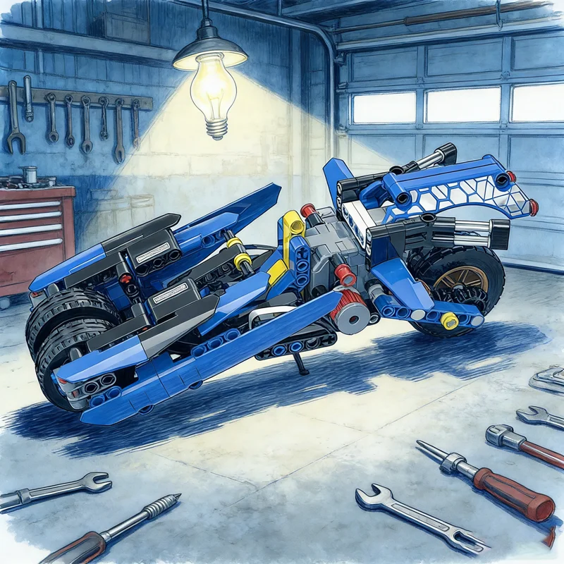 

208 шт. MOC, техническая футуристическая модель мотоцикла, строительные блоки, строительный рождественский подарок, креативная идея, игрушки, образовательный кирпич