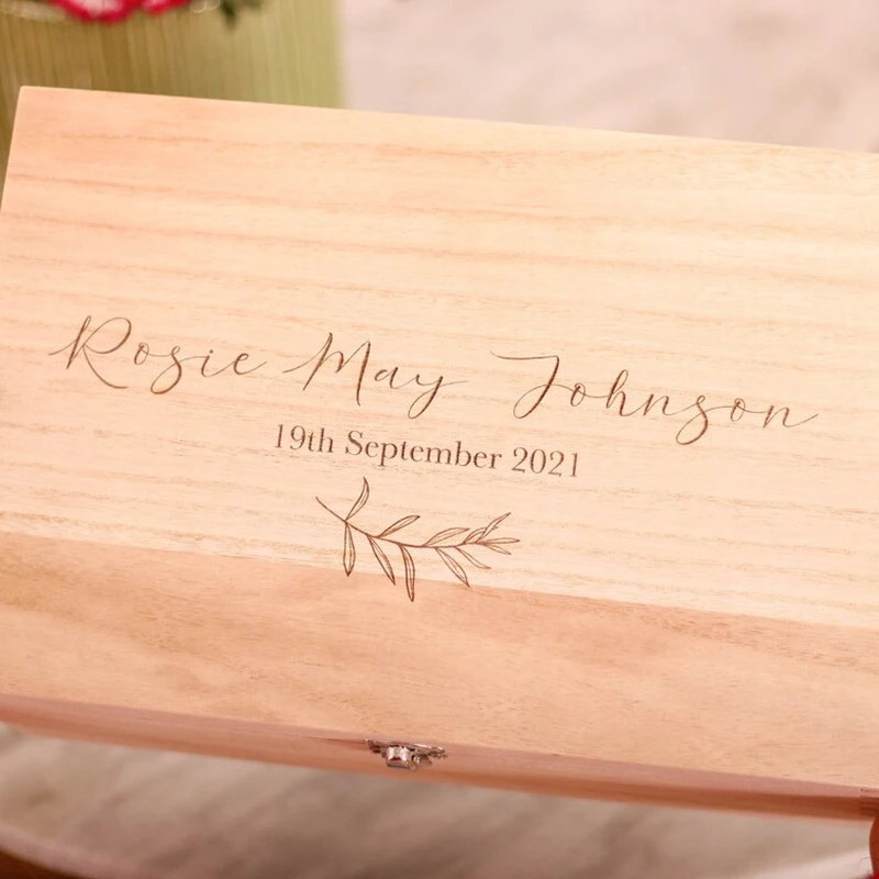 Personalised Wooden Keepsake Box For Newborn Baby Baby Shower Decorations Birthday Gift Memory Storage Box Custom Keepsake Box