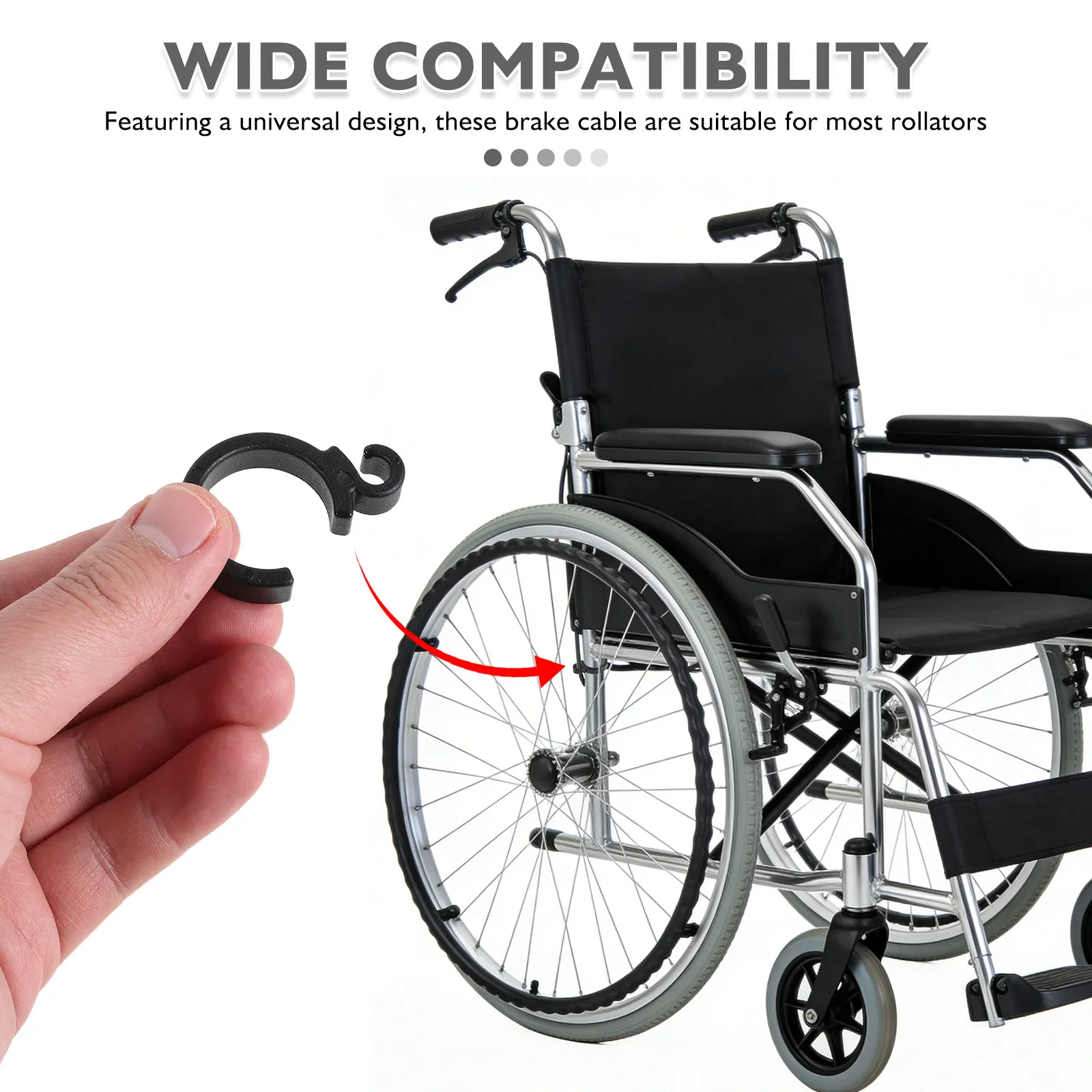 30Pcs Wheelchair Brake Line Clips Universal Brake Cable Holder Plastic Clamp Easy Installation for Rollator Parts Mobility