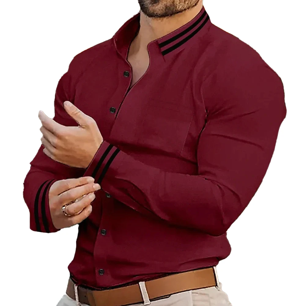 

Evening Dress Business Dress Shirts Lapel Shirts Solid Color Casual Wear Lapel Collar Polyester Fabric Daily Wear