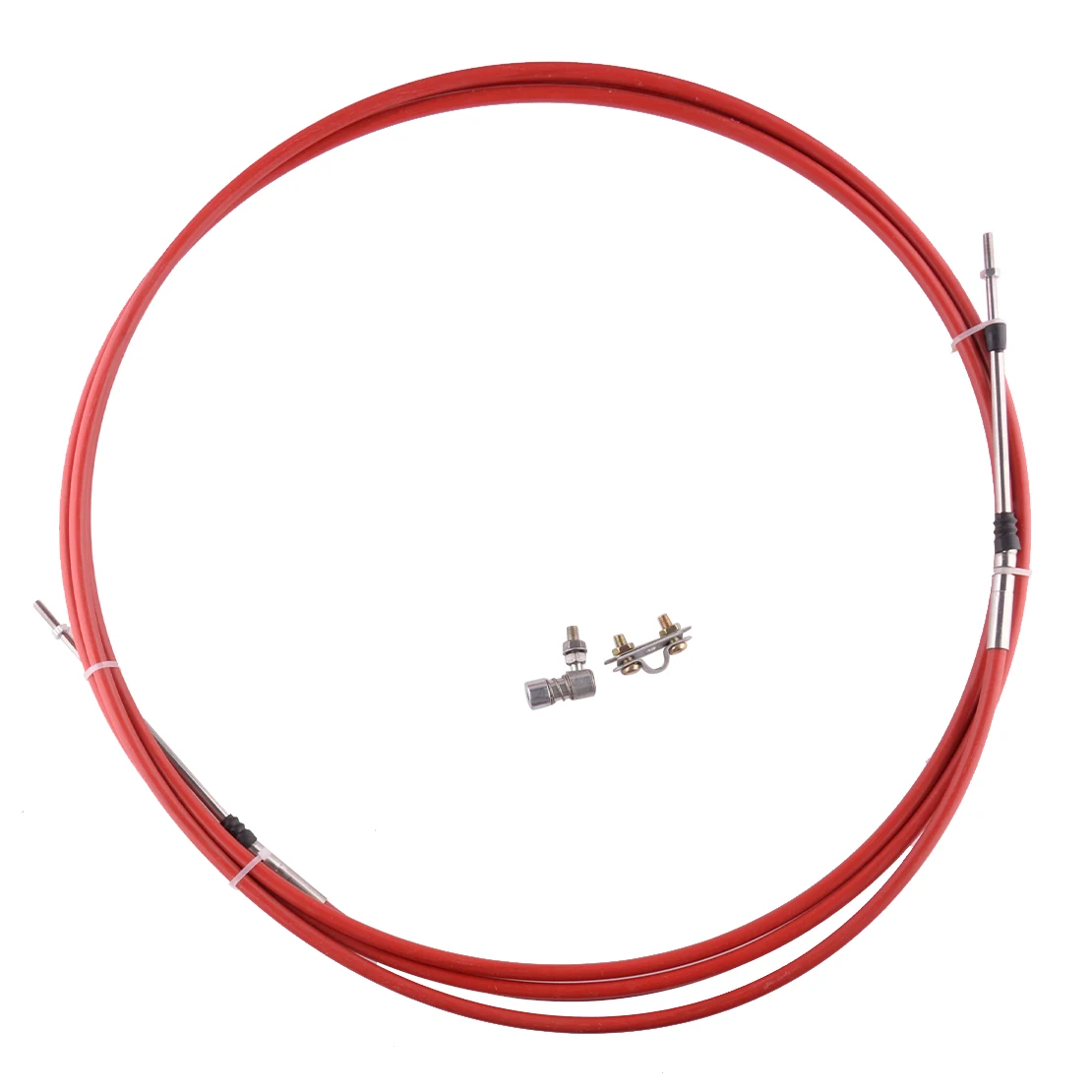 

16 Feet Marine Boat Throttle Control Cable Fit For Yamaha Outboard with 10-32UNF Threaded Connector Red Stainless Steel