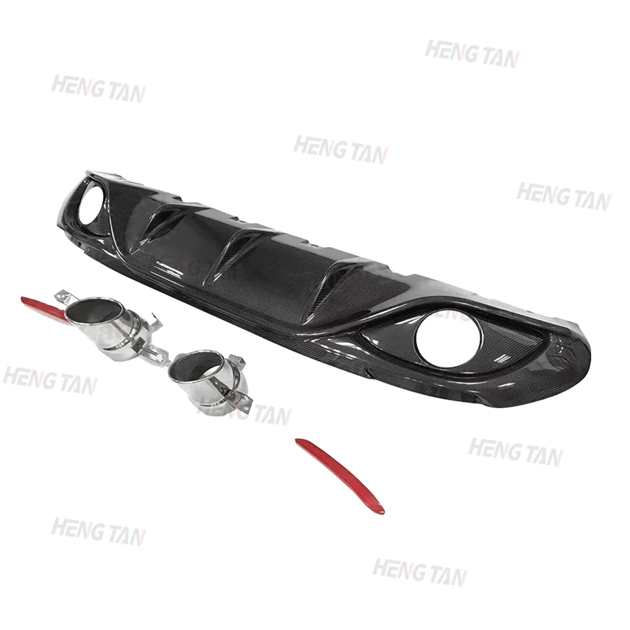 

Carbon Fiber Rear Bumper Lip Diffuser Spoiler With Reflective Strip For Alfa Romeo Giulia 2016-2019 Upgrade Body kit