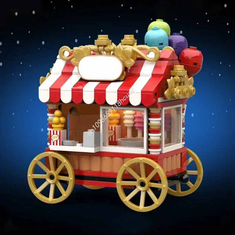 City Street View Kersthuis Moc Bouwsteenset DIY Kleine deeltjes Gemonteerde stenen Kinderspeelgoed Kerstcadeaus