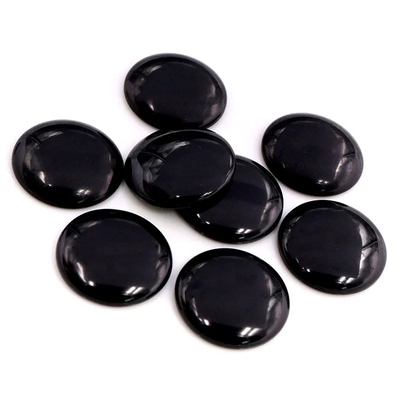 New Fashion 10pcs 25mm  Black Color  Flat Back Resin Cabochons Cameo  G4-01