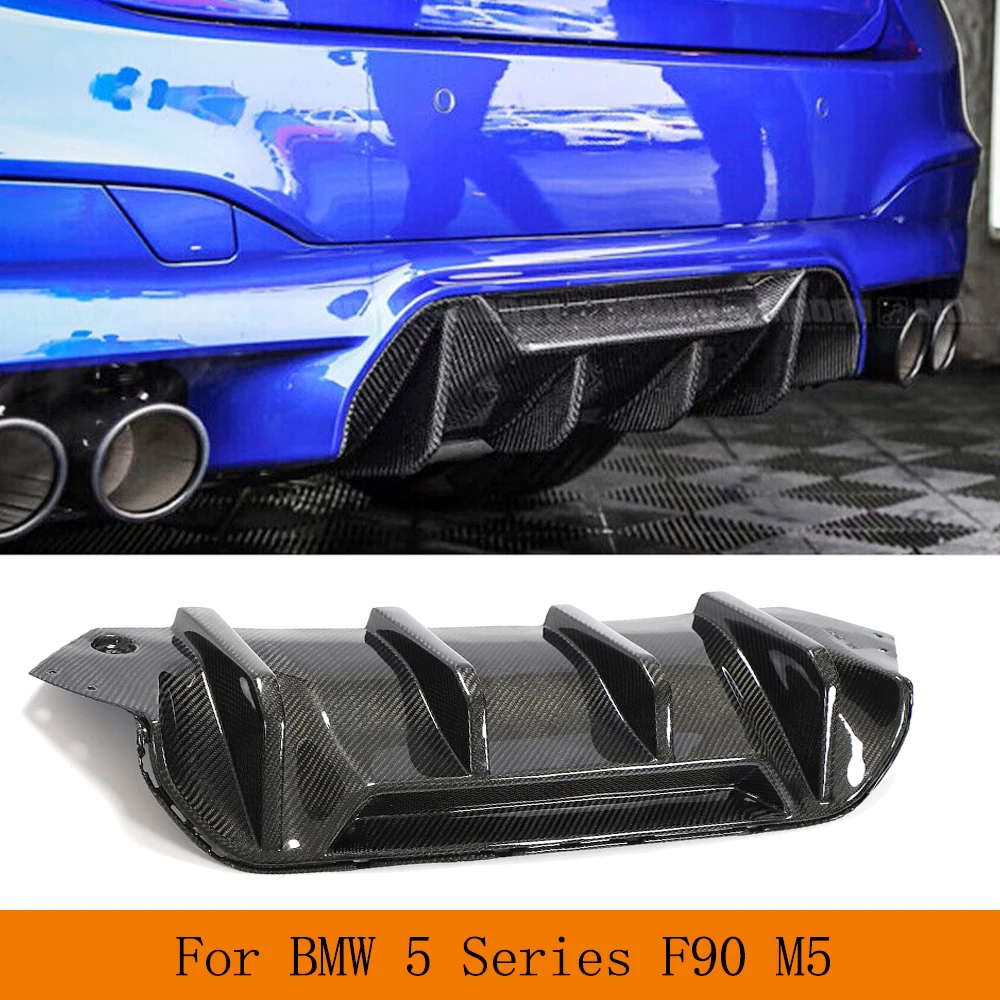 For BMW 5 Series F90 M5 Carbon Fiber Rear Bumper Diffuser Lip Spoiler Sedan 4 Door 2018 2019