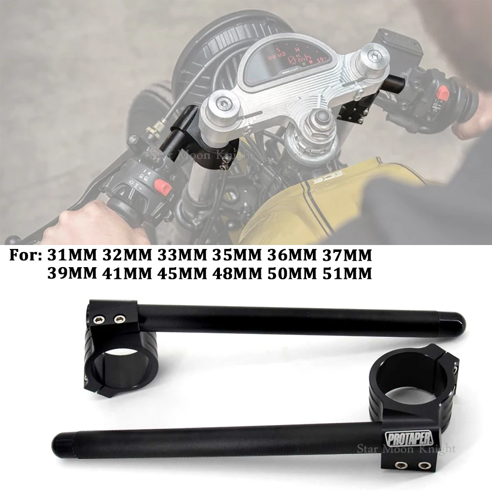 31MM 32MM 33MM 35MM 36MM 37MM 39MM 41MM 45MM 48MM 50MM 51MM PRO Riser High Clip Ons Handle Bar Fork Tube Lift Clip on Black Pair