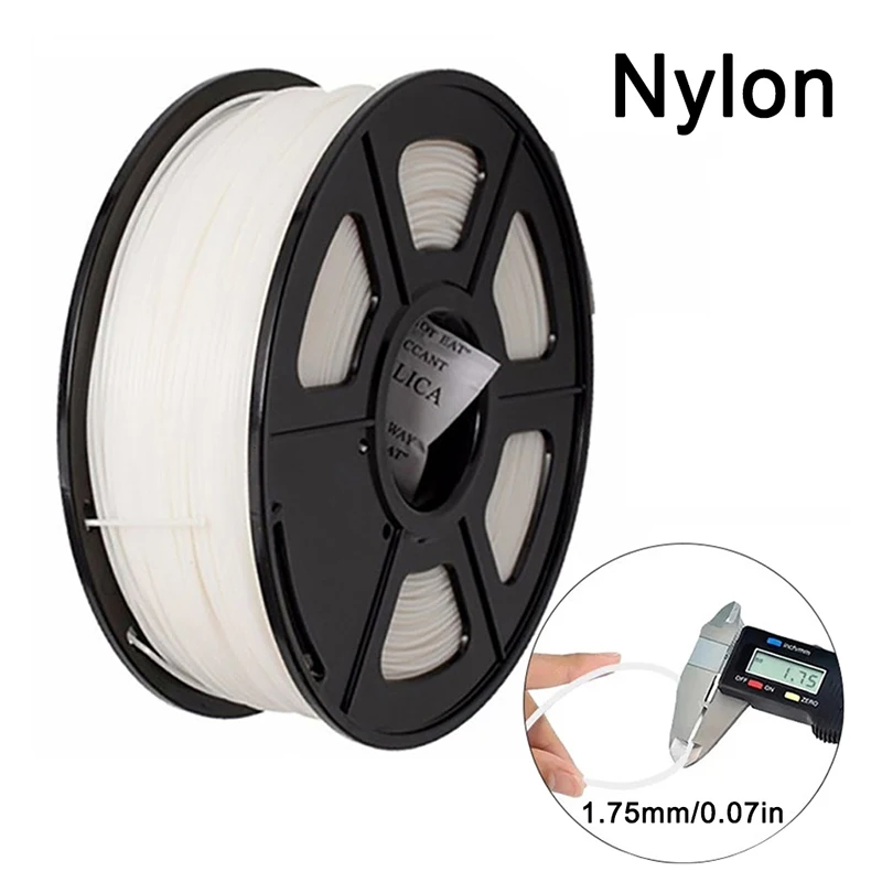Nylonowy biały filament do drukarek 3D o średnicy 1,75 mm, o wysokiej wytrzymałości na rozciąganie, 250 g, 500 g, 1 kg, nylonowy czarny filament, elastyczny materiał do druku 3D. — zdjęcie produktu 4