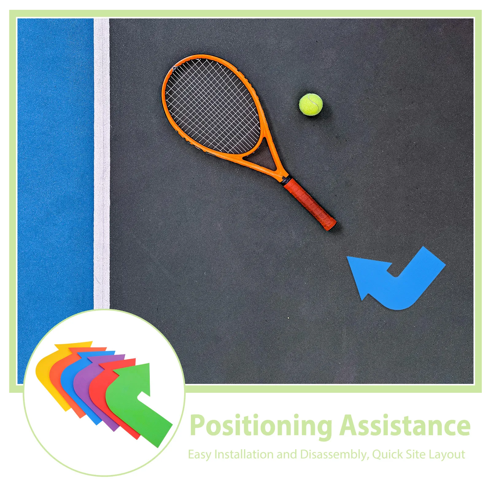 6Pcs Sports Training Court Markers Line Boundary Disc for Pickleball Volleyball Tennis Badminton Practice Equipment