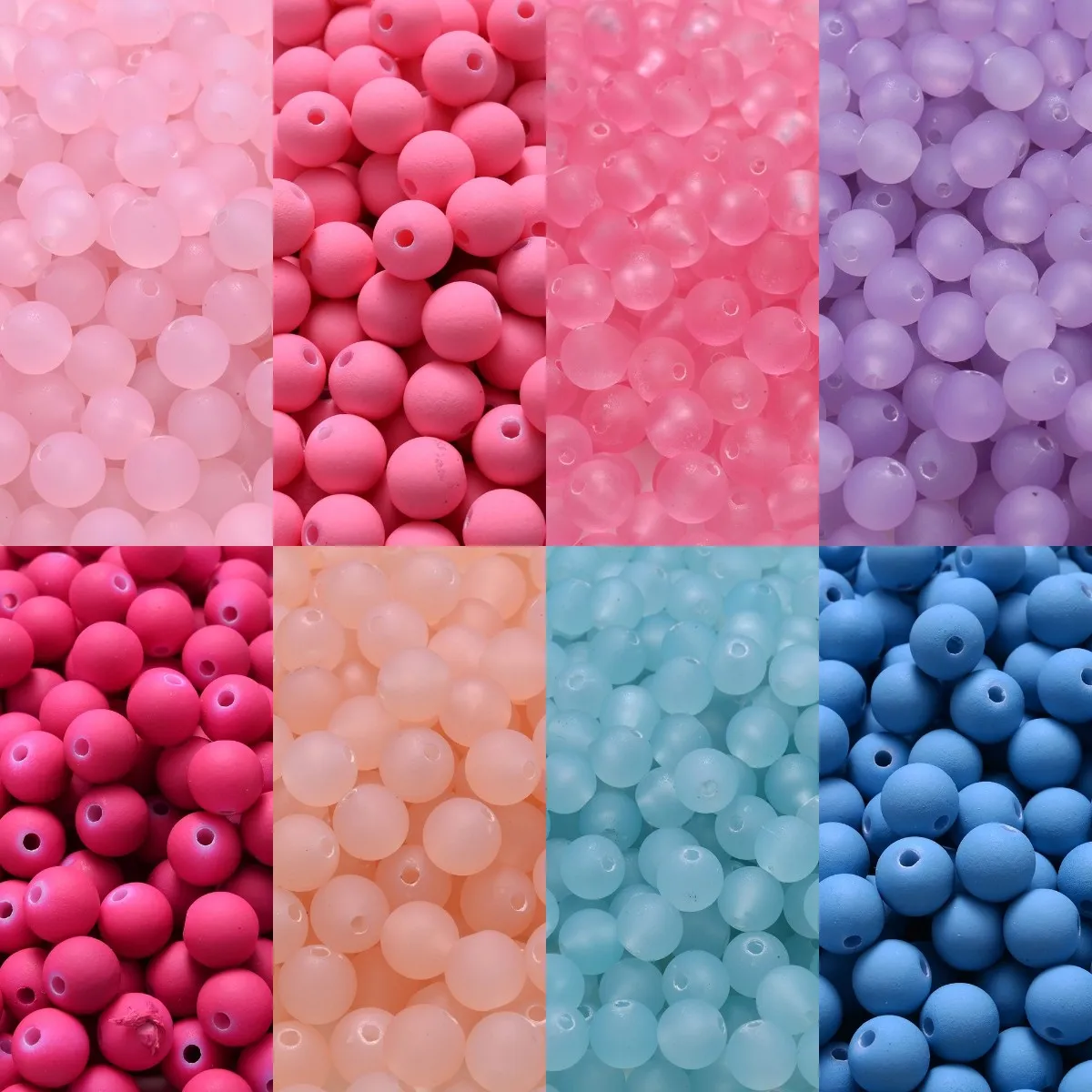 6/8/10mm 50/100pcs Acrylic Beads Rubber Jelly Matte Beads For Jewelry Makeing DIY Earring Necklace Bracelets Craft  Accessories