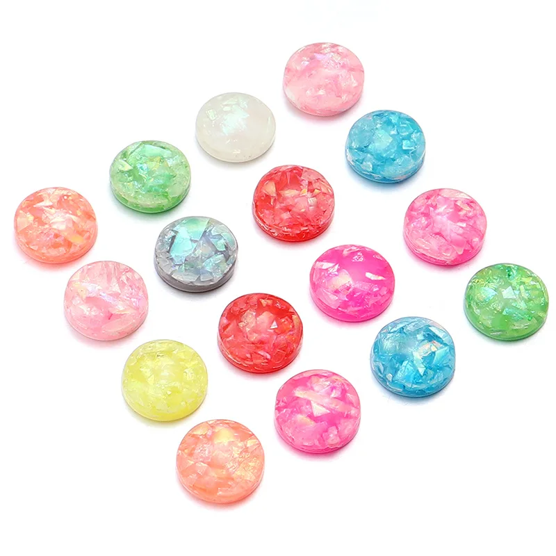 DC 50pcs/lot Resin Cabochons 6-12mm Multicolor Round Shape Spacer DIY Ring Earring Necklace Jewelry Finding Accessories