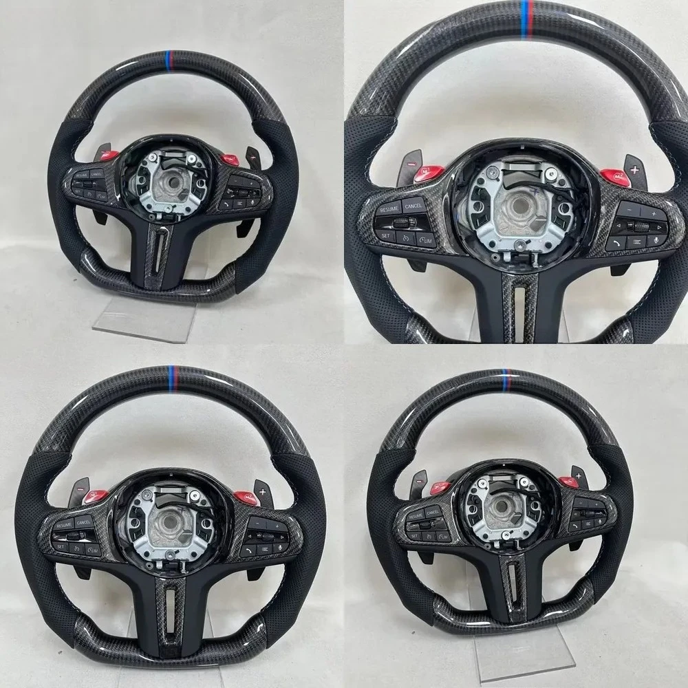 

Carbon Fiber Leather Sports D Shape High Quality Three Color Stripe Steering Wheel for G20 G30 X3 X4 X5 X6 G31 G21 G28 G38