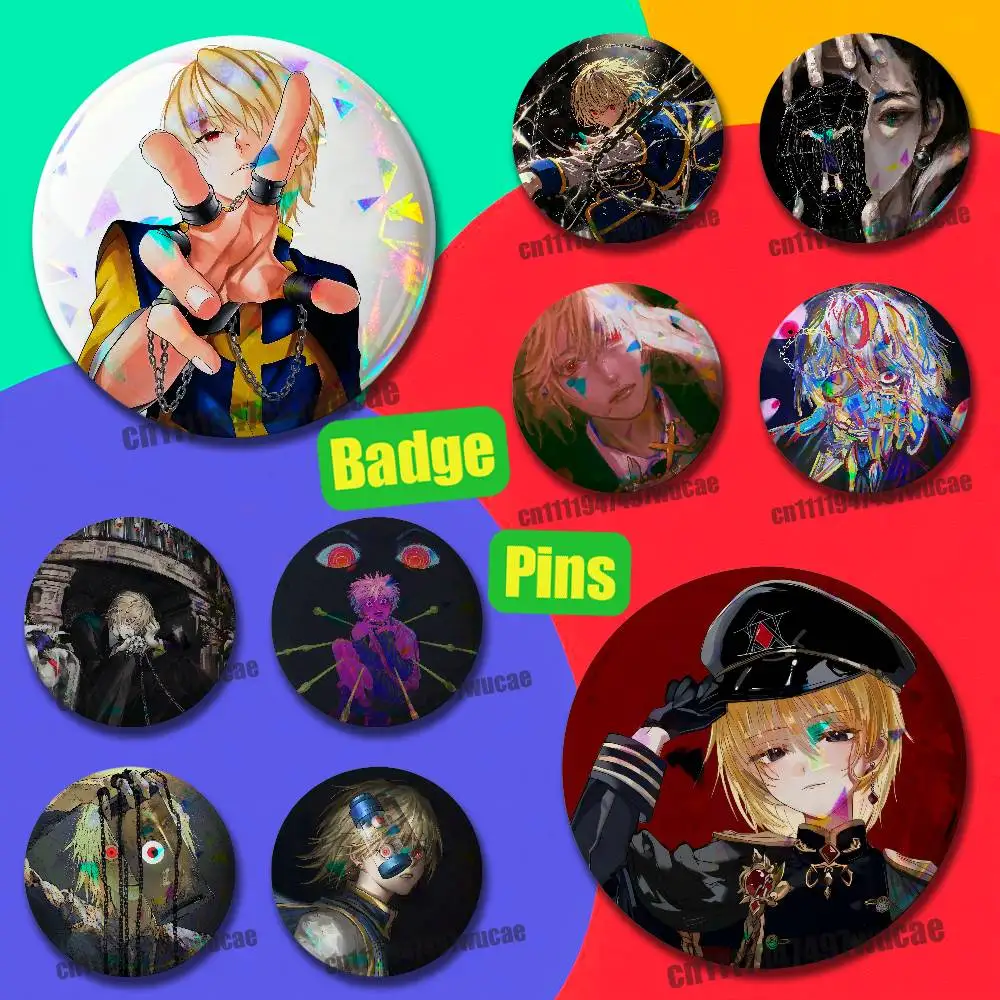 For Hunter Kurapika Kurta HXH Emblem Case Custom Pin Insignia Badge Ornament Brooch Button Laser Cover