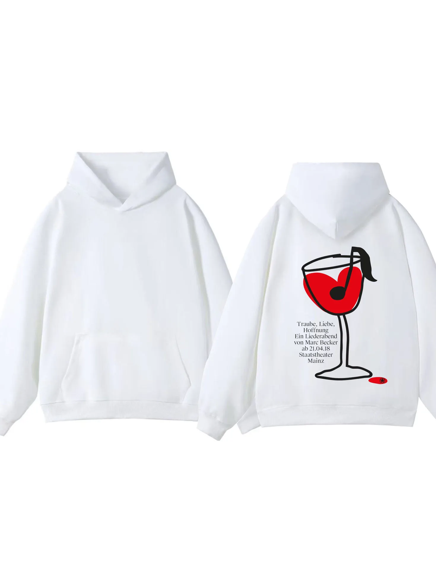 Sudadera con capucha blanca con gráfico de corazón de copa de vino para hombre y mujer, ropa de calle informal a la moda, Sudadera con capucha de gran tamaño, diseño artístico 2025