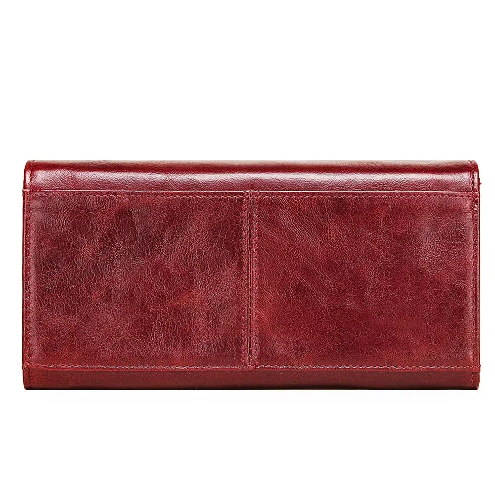 KAVIS 100% Genuine Leather Wallets For Women With Zipper Bag Casual  Large Capacity Ladies Luxury Money Clip Durable Wallet