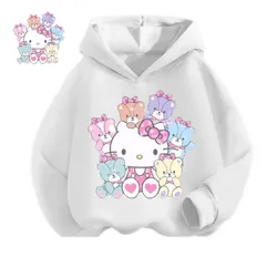 Cartoon Hello Kitty Children's Hoodie Outdoor Casual Sports Shirt Boys' Tops Soft Kids Clothing Girls' Baby Autumn/Winter Wear