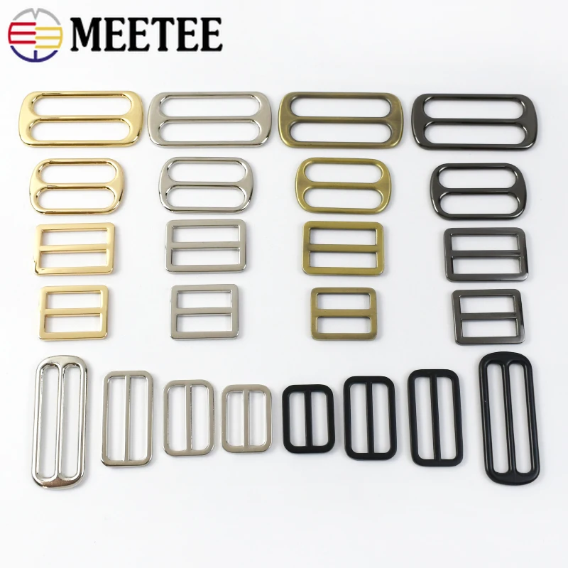 

5/10Pcs Meetee 25-50mm Metal Tri Glide Ring Buckles Bag Strap Belt Buckle Webbing Adjuster Clasp Hooks DIY Hardware Accessories