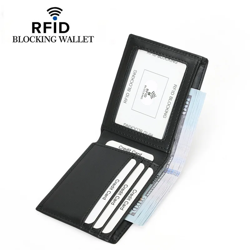 

RFID Anti-theft Money Clips Super Fiber Leather Men's Wallet Credit Card Slot Cash Holder Thin Money Wallets Billfold Trendy