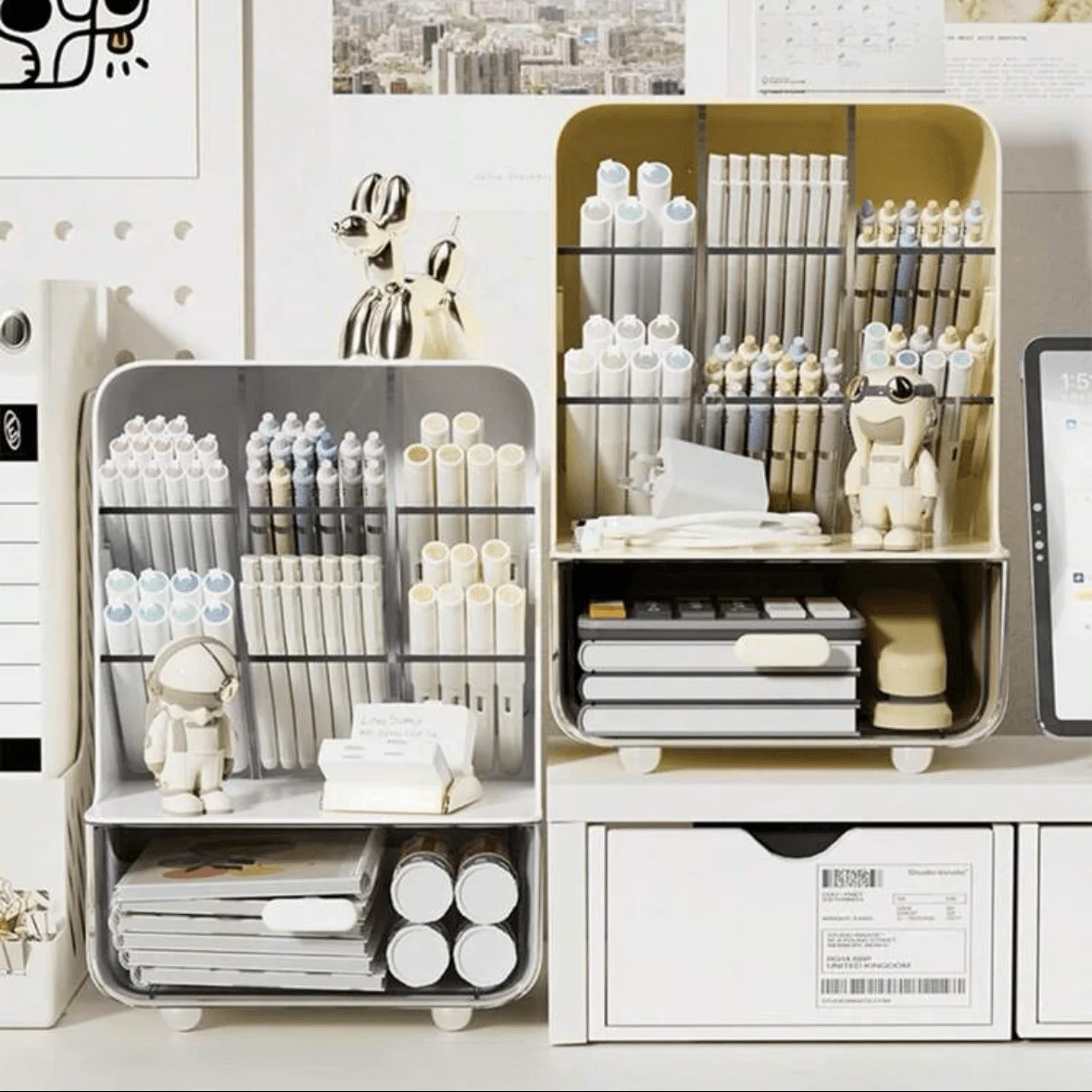 حامل أقلام مائل خفيف الوزن - منظم مكتب موفر للمساحة لقرطاسية المكتب/الطلاب (العودة إلى المدرسة) #5