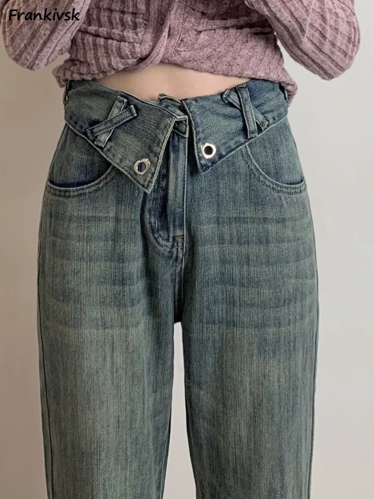 

Women Jeans European Style Retro High Waist Washed Mopping Micro Flare Trousers Daily Cool Girls Prevalent Simple Stretchy 2023