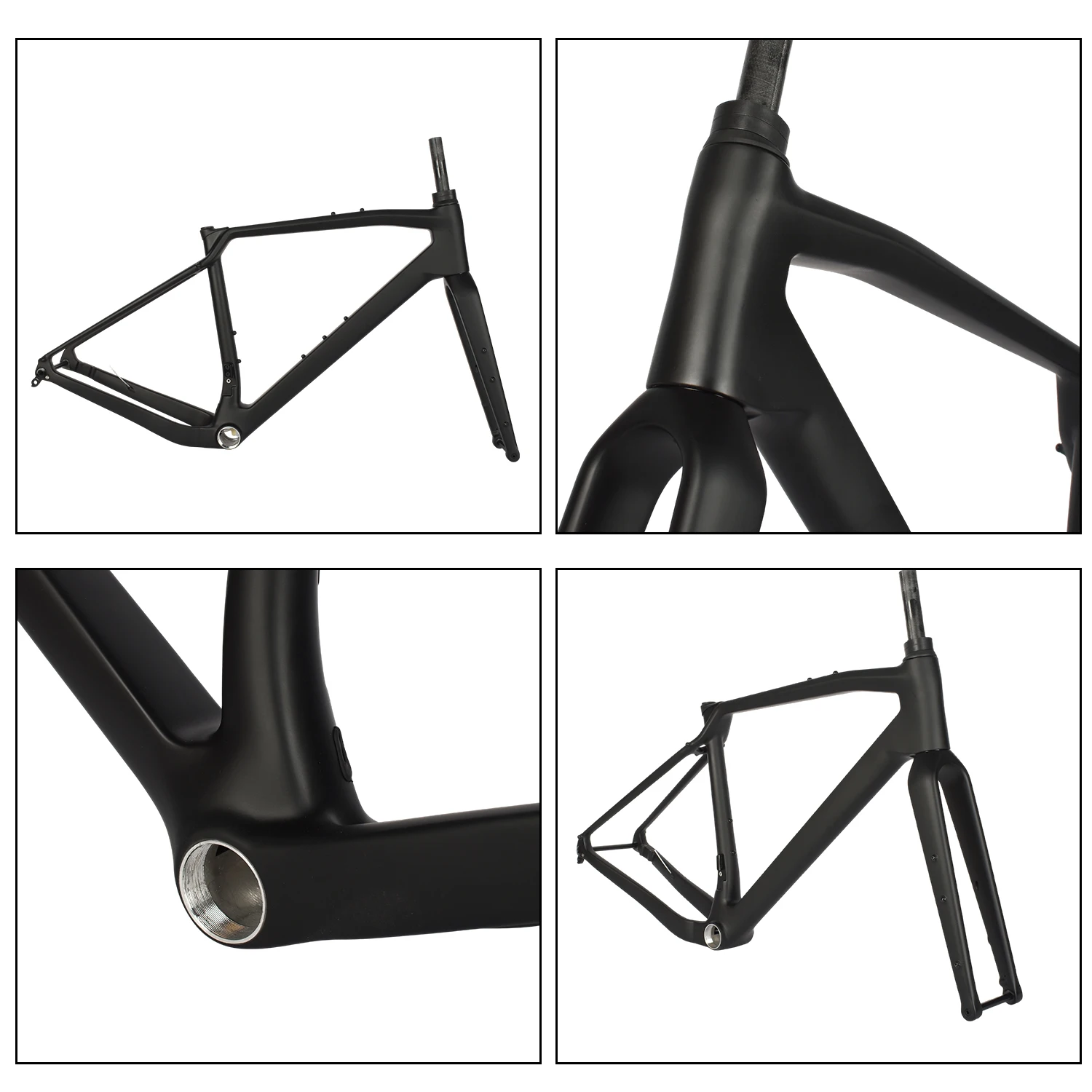 

Full Caibon Bicycle Gravel Frameset Carbon Road Frame Disc Brake 148*12 Gravel Bike Frame BB T47Flat Mount 700*47C Max Use Tire