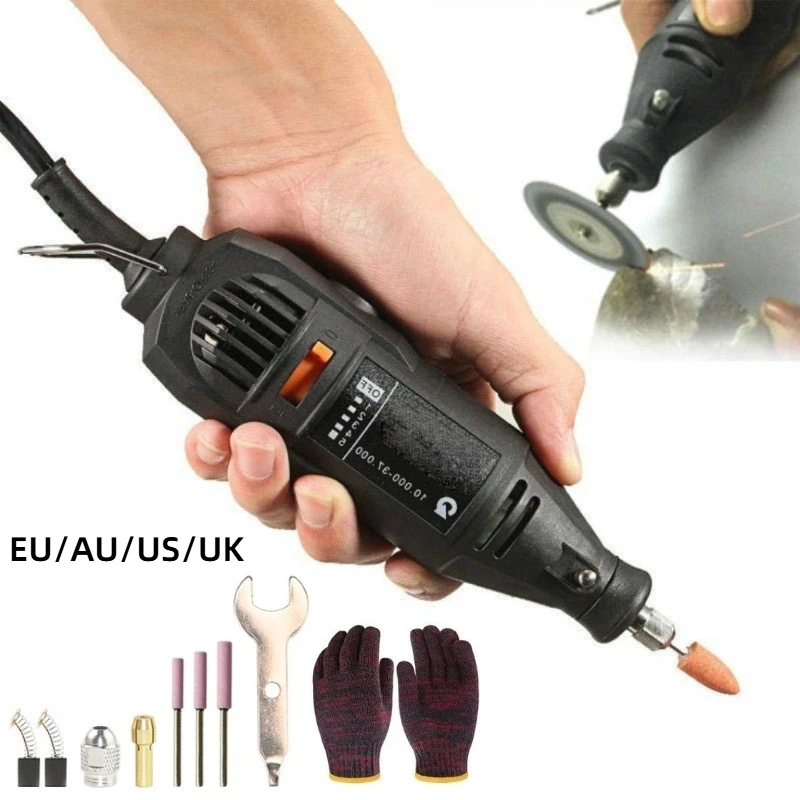 Electric Chainsaw Sharpener Kit Sharpen Tool Set Angle Attachment Wrench for Sharpening Outdoor Gardening Tool 5 Speed Setting