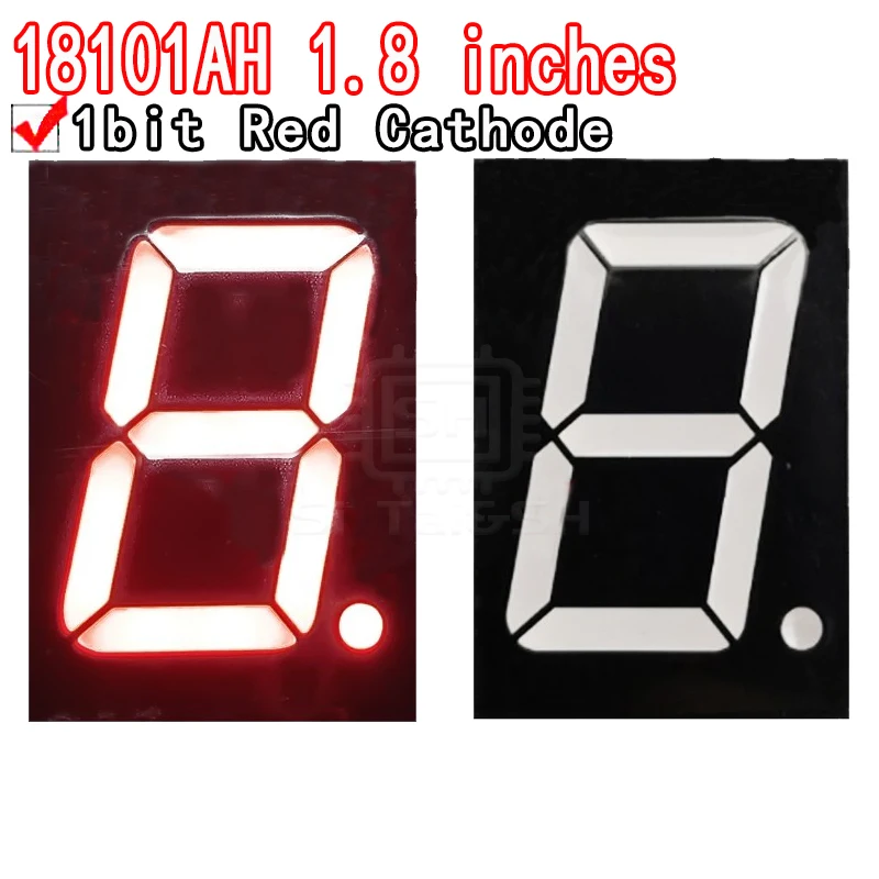 1 szt. 1,8-calowy wyświetlacz LED 7 segmentów 1-bitowa rura cyfrowa Czerwona wspólna katoda Cyfrowa 1,8-calowa dioda LED 7segment
