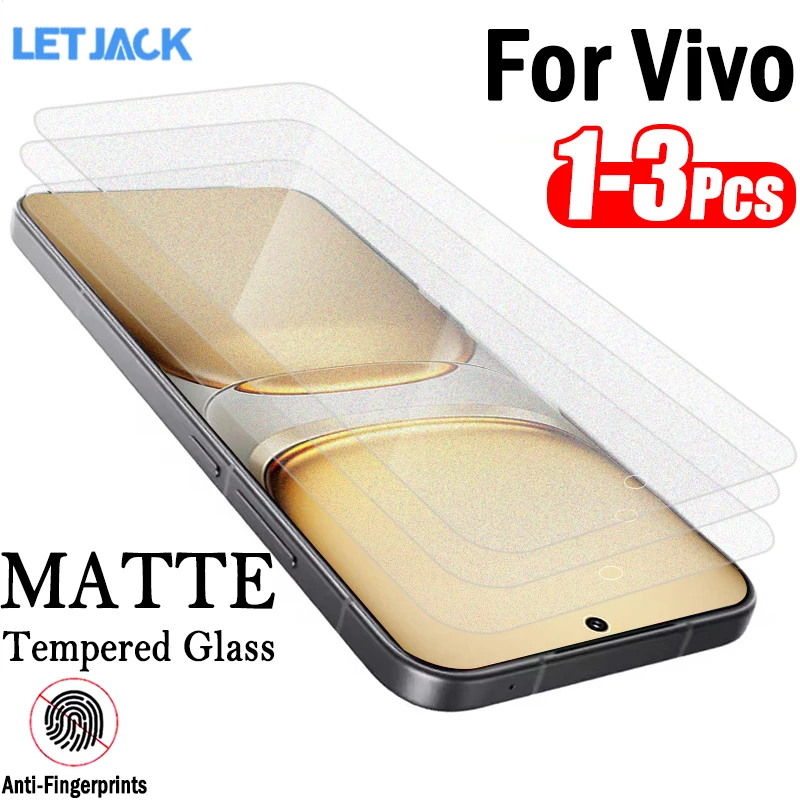 

1-3Piece Anti-fingerprint Matte Tempered Glass for Vivo iQOO Z10 Z9 Turbo+ Lite Z9x Z10x Screen Protector for iQOO Z11 Turbo Pro
