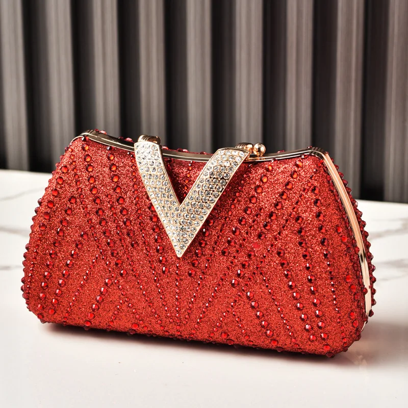 

2026 New Dinner Diamond Enlaid Banquet Dress Bag Hot Diamond Luxury Party Bag Fashion Clutch Bag