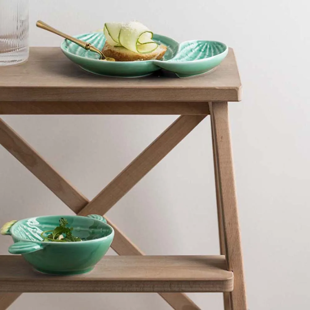 

1Pcs Cactus Shape Plate Ceramic Household Dish Green Creative Dessert Plate for Soup Salad Fruit Serving Set Table Decor Gift